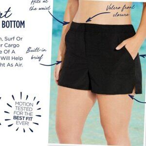 Swimsuits for All Board Short Quick Dry Swim Women's Size 38/40 XL Pull On Elsti